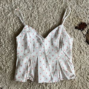 Zara polka dot peplum tank top